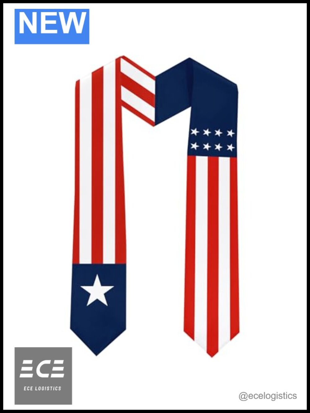 100% Satin Liberia Flag Graduation Sash Stole Scarf Double Sided 70x5 Unisex